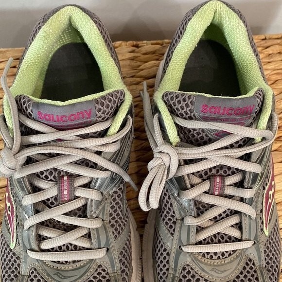 Saucony Cohesion XT-600 Athletic Running Shoes Performance Wear Lime Green Pink - Picture 9 of 12